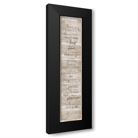 Love is Patient Black Modern Wood Framed Art Print by Carpentieri, Natalie