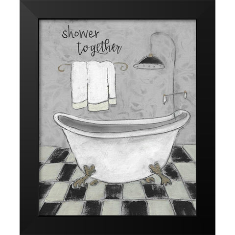 Shower Together Black Modern Wood Framed Art Print by Robinson, Carol