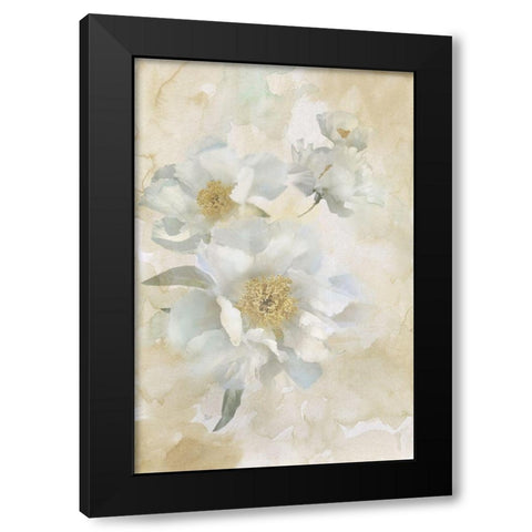 Soft Peonies I Black Modern Wood Framed Art Print with Double Matting by Nan