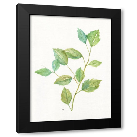 Spring Greens I Black Modern Wood Framed Art Print with Double Matting by Nan