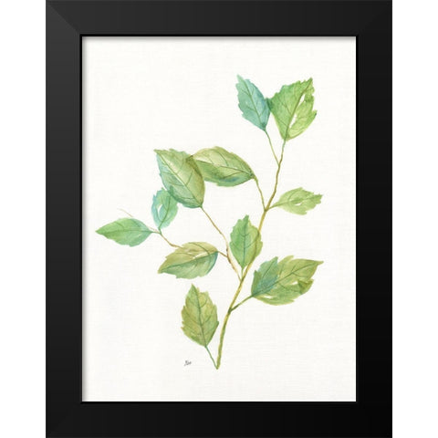Spring Greens I Black Modern Wood Framed Art Print by Nan