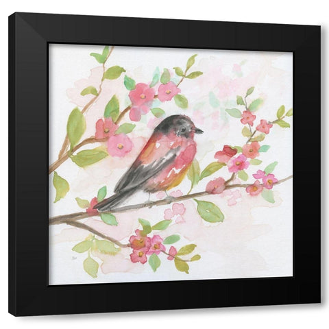 Spring Song I Black Modern Wood Framed Art Print with Double Matting by Nan