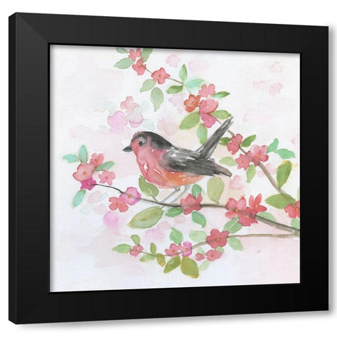 Spring Song II Black Modern Wood Framed Art Print with Double Matting by Nan