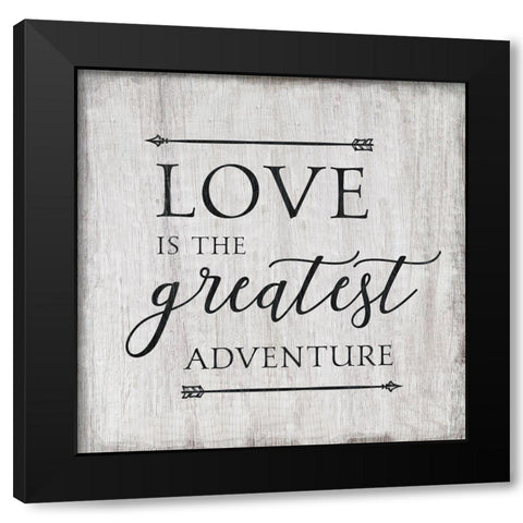Love Adventure Black Modern Wood Framed Art Print with Double Matting by CAD Designs