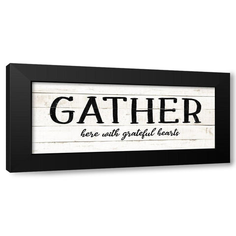 Gather Black Modern Wood Framed Art Print with Double Matting by CAD Designs