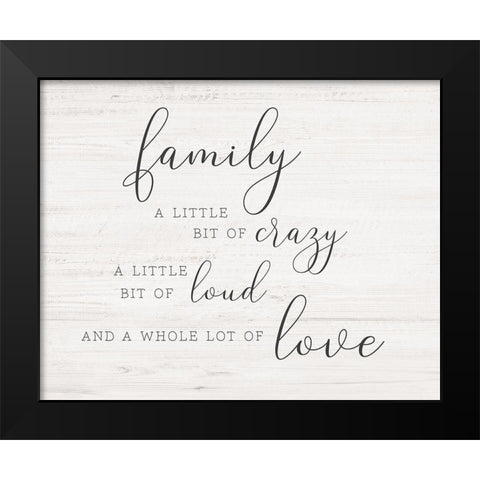 Little Bit of Family Black Modern Wood Framed Art Print by CAD Designs