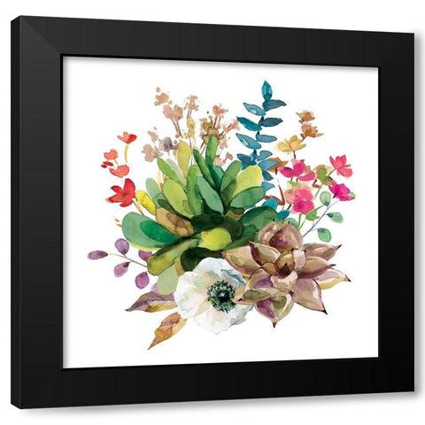 Scrumptious Succulents III Black Modern Wood Framed Art Print with Double Matting by Robinson, Carol