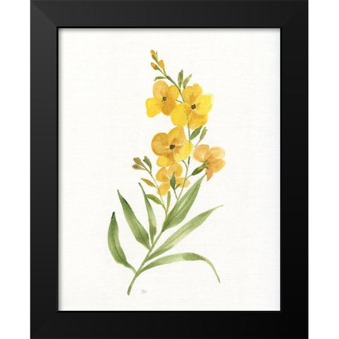 Ochre Botanical II Black Modern Wood Framed Art Print by Nan