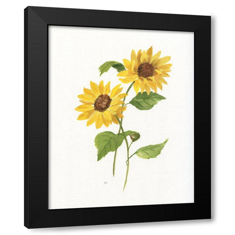 Ochre Botanical III Black Modern Wood Framed Art Print with Double Matting by Nan