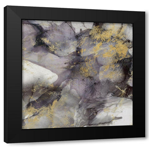 Marbled Aubergine I Black Modern Wood Framed Art Print by Robinson, Carol