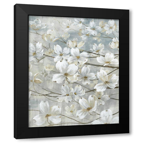 Dogwoods In Bloom Black Modern Wood Framed Art Print with Double Matting by Nan