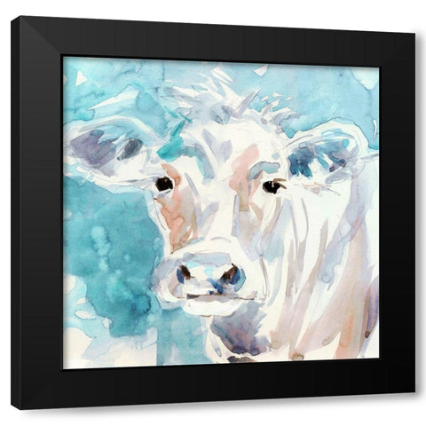Color Wash Cow Black Modern Wood Framed Art Print by Robinson, Carol