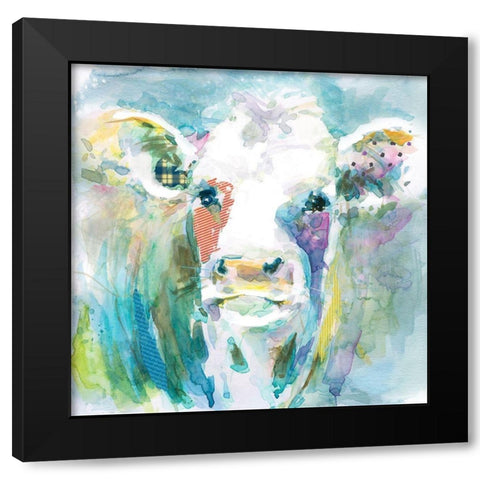 Playful Gracie Black Modern Wood Framed Art Print with Double Matting by Robinson, Carol
