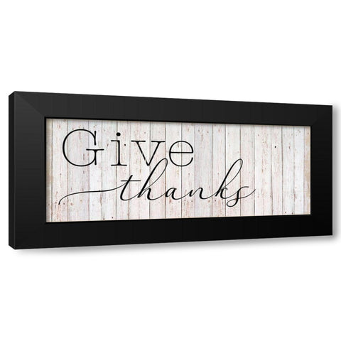 Give Thanks Black Modern Wood Framed Art Print by Santiago, Daniela