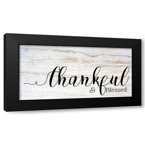 Thankful and Blessed Black Modern Wood Framed Art Print with Double Matting by Santiago, Daniela