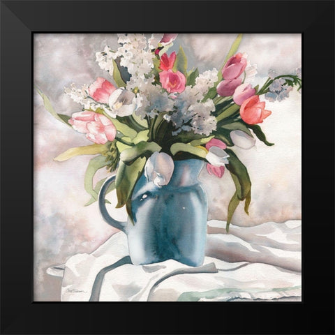 Tender Tulips Black Modern Wood Framed Art Print by Robinson, Carol