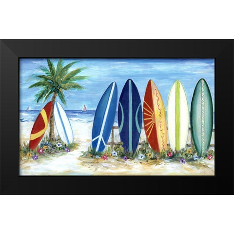 Surfs Up Black Modern Wood Framed Art Print by Dunlap, Marilyn