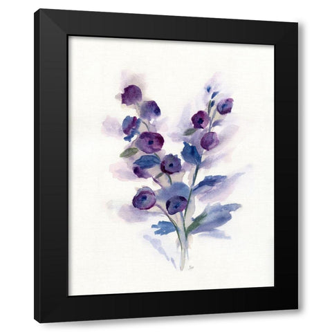 Pretty in Purple I Black Modern Wood Framed Art Print with Double Matting by Nan