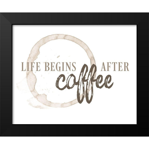 After Coffee Black Modern Wood Framed Art Print by CAD Designs