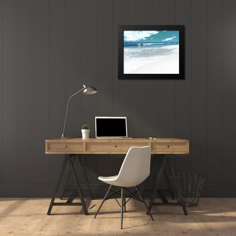 Rolling Wave Black Modern Wood Framed Art Print by Nan