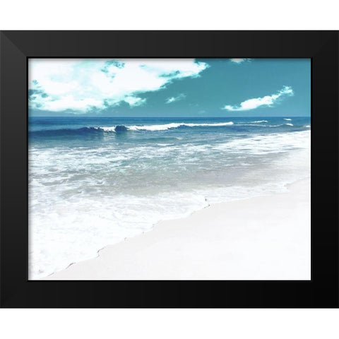 Rolling Wave Black Modern Wood Framed Art Print by Nan