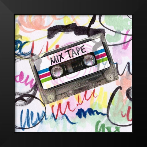 Mixtape I Black Modern Wood Framed Art Print by Craven, Katrina