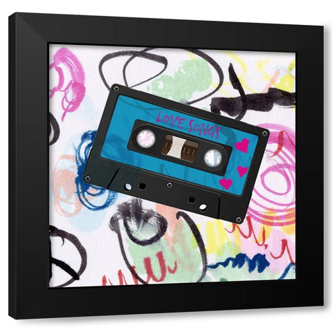 Mixtape II Black Modern Wood Framed Art Print by Craven, Katrina