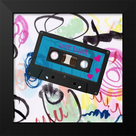 Mixtape II Black Modern Wood Framed Art Print by Craven, Katrina