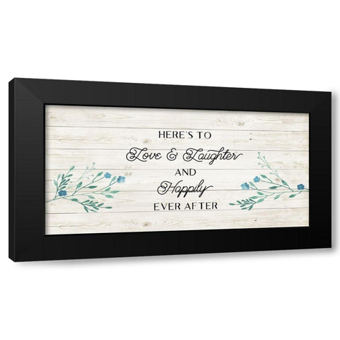 Floral Happily Black Modern Wood Framed Art Print with Double Matting by Murray, Amanda