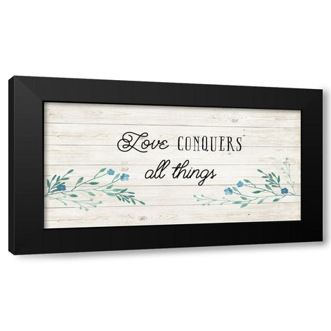 Floral Love Black Modern Wood Framed Art Print by Murray, Amanda