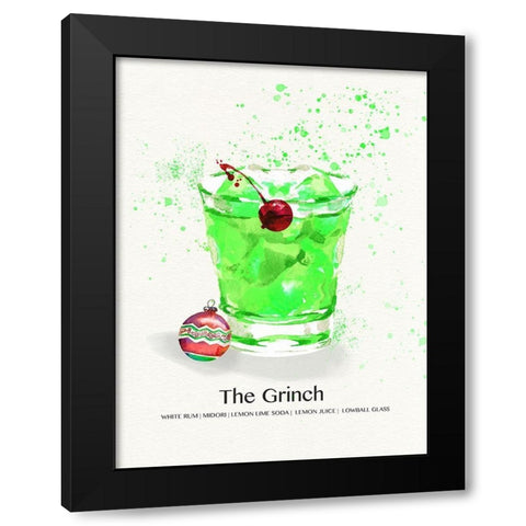 The Grinch Cocktail Black Modern Wood Framed Art Print with Double Matting by Jill, Susan