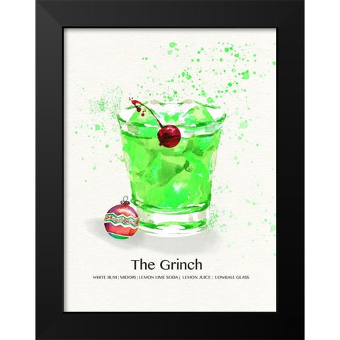 The Grinch Cocktail Black Modern Wood Framed Art Print by Jill, Susan