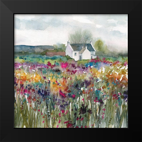 Wildflower Cottage Black Modern Wood Framed Art Print by Robinson, Carol
