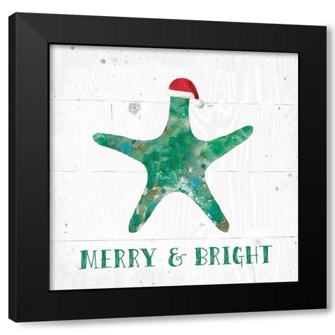 Merry and Bright Black Modern Wood Framed Art Print by Robinson, Carol