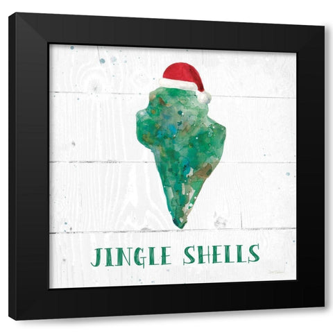 Jingle Shells Black Modern Wood Framed Art Print with Double Matting by Robinson, Carol