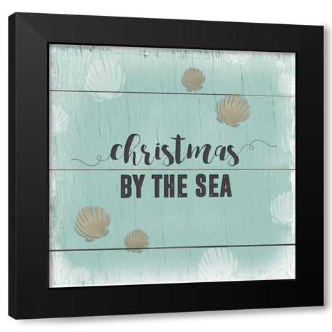 Christmas By the Sea Black Modern Wood Framed Art Print with Double Matting by Robinson, Carol
