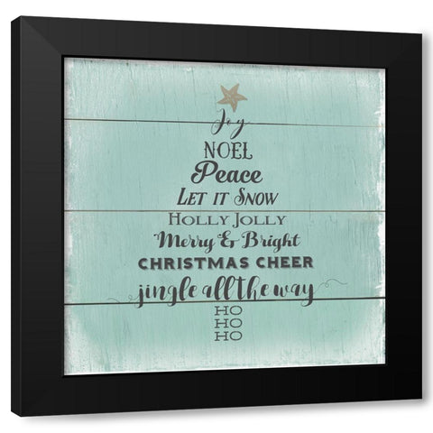 Holly Jolly Christmas Tree Black Modern Wood Framed Art Print by Robinson, Carol