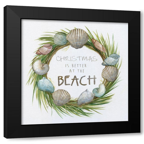 Better at the Beach Black Modern Wood Framed Art Print with Double Matting by Nan