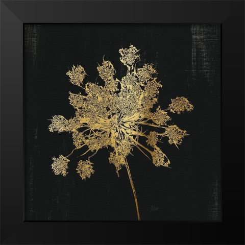 Lacy Gold II Black Modern Wood Framed Art Print by Nan