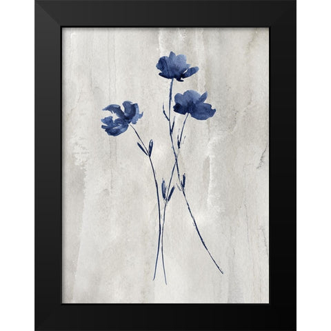 Indigo Botanical III Black Modern Wood Framed Art Print by Knutsen, Conrad