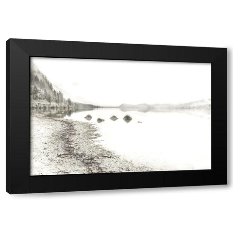 Taupe Lake Walk Black Modern Wood Framed Art Print by Weisz, Irene