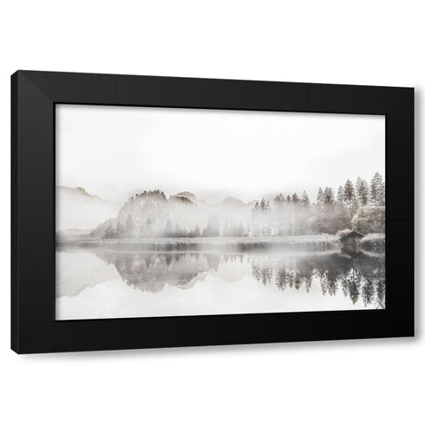 Taupe Morning Mood Black Modern Wood Framed Art Print with Double Matting by Weisz, Irene