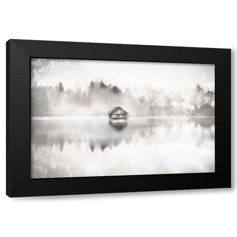 Taupe Serene Black Modern Wood Framed Art Print with Double Matting by Weisz, Irene
