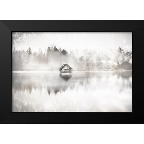 Taupe Serene Black Modern Wood Framed Art Print by Weisz, Irene