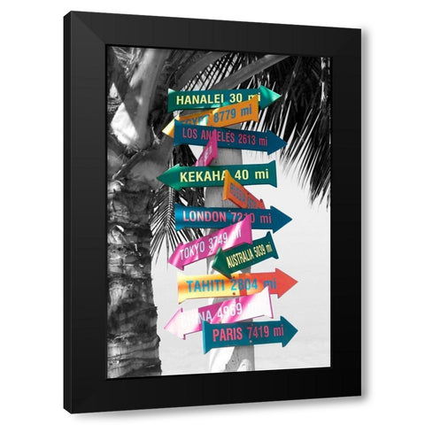 Island Directional Black Modern Wood Framed Art Print with Double Matting by Stewart, Savanah