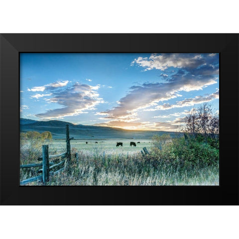Ranch Sunrise Black Modern Wood Framed Art Print by Delimont, Danita