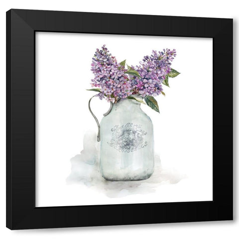 French Lilacs Black Modern Wood Framed Art Print with Double Matting by Robinson, Carol