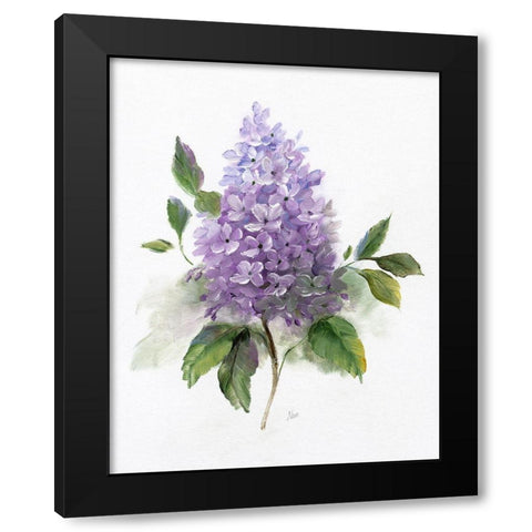 Lilac Romance I Black Modern Wood Framed Art Print with Double Matting by Nan