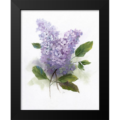 Lilac Romance II Black Modern Wood Framed Art Print by Nan