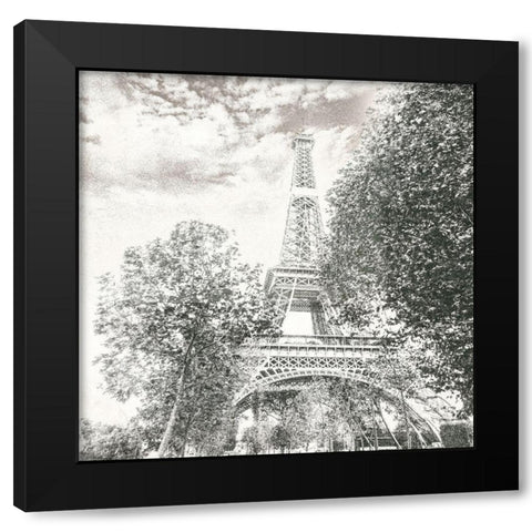 Eiffel Black Modern Wood Framed Art Print with Double Matting by Jill, Susan
